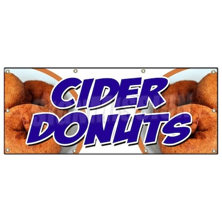 Signmission CIDER DONUTS BANNER SIGN hot fresh doughnuts varieties coffee bakery B-96 Cider Donuts
